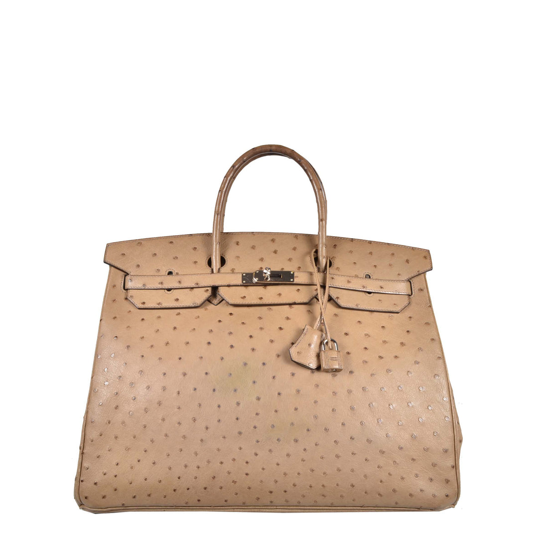 Hermes Birkin 35 Etoupe Ostrich Straußenleder Palladium