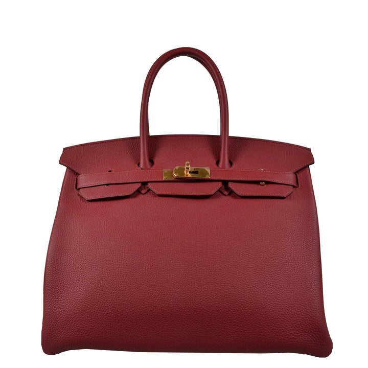 Hermes Birkin 35 Togo Leder Rouge Grenat Hardware Gold Tasche