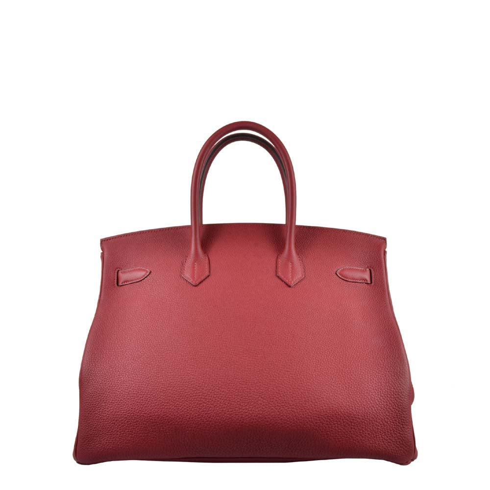 Hermes Birkin 35 Togo Leder Rouge Grenat Hardware Gold