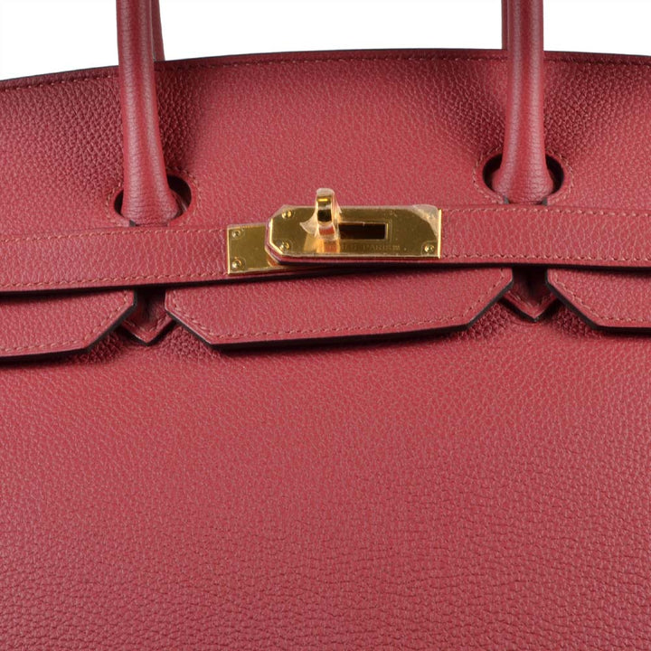 Hermes Birkin 35 Togo Leder Rouge Grenat Hardware Gold