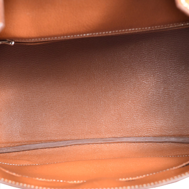 Hermes Birkin 35 Krokodile Porosus Leder Cognac Hardware Palladium