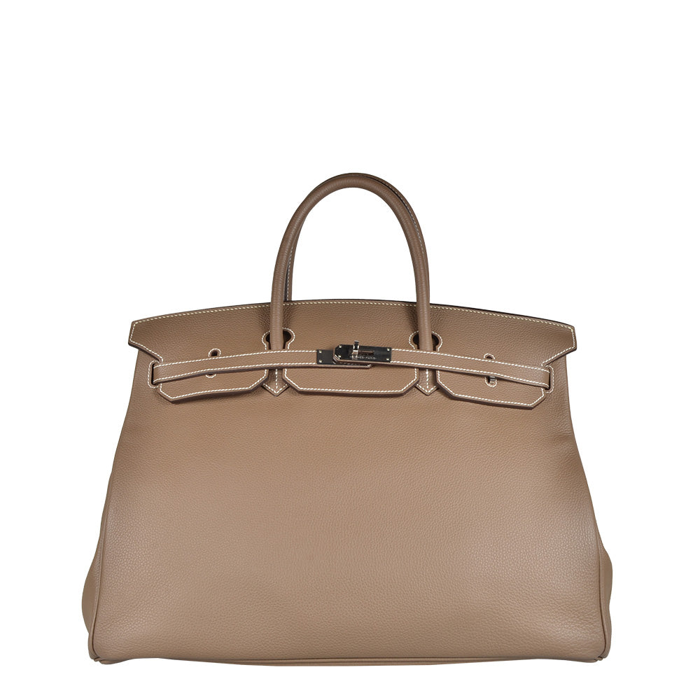 Hermes Birkin 40 Togoleder Etoupe Palladium Hardware