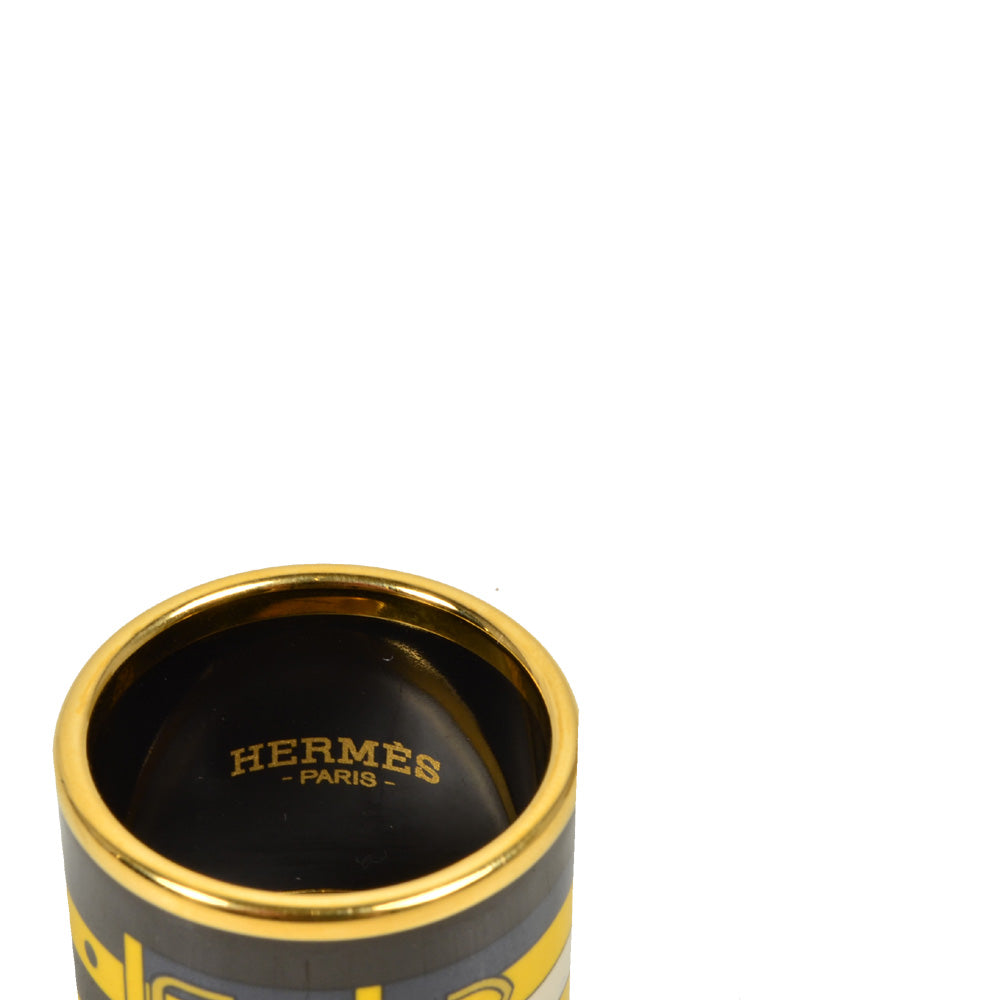 Hermes Carre Ring Anneau Email Sans Plomb Rocabar