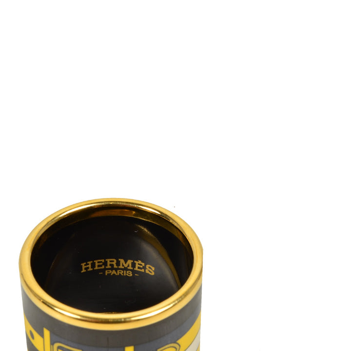 Hermes Carre Ring Anneau Email Sans Plomb Rocabar