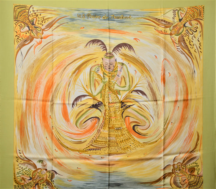 Hermes Carre Seidentuch Silk Seide Soie Les Perles de Turkane