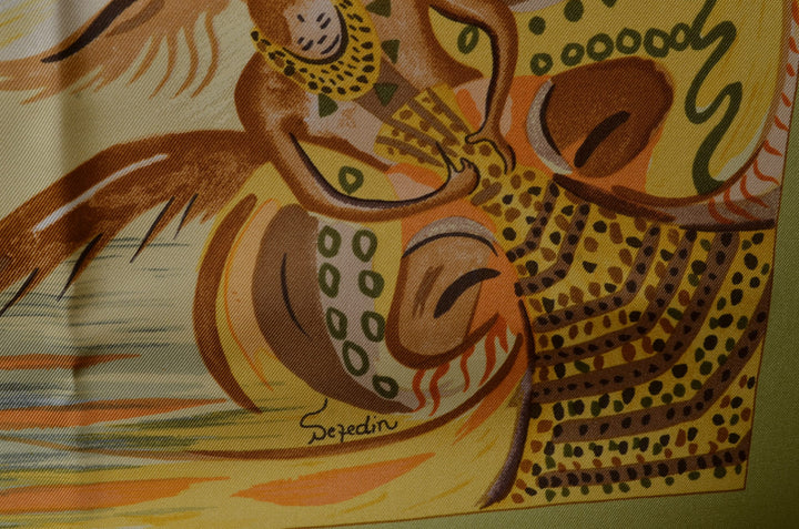 Hermes Carre Seidentuch Silk Seide Soie Les Perles de Turkane