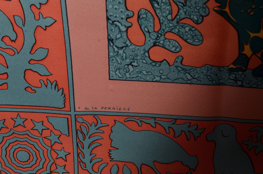 Hermes Carre Seidentuch Early America Silk Seide Soie