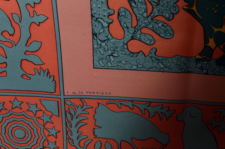 Hermes Carre Seidentuch Early America Silk Seide Soie