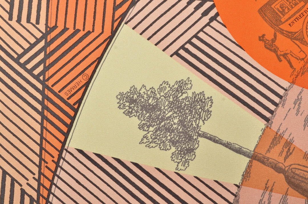 Hermes Carre Seidentuch jeu des omnibus et dames blanches world silk cloth