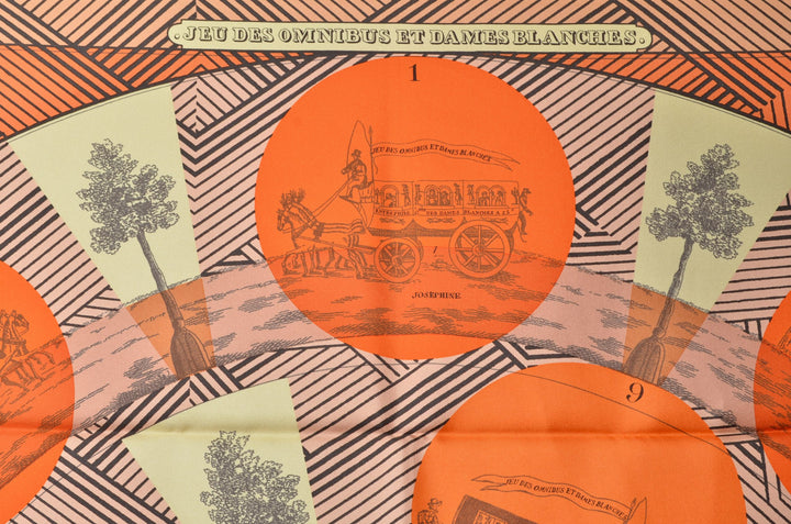 Hermes Carre Seidentuch jeu des omnibus et dames blanches world silk cloth