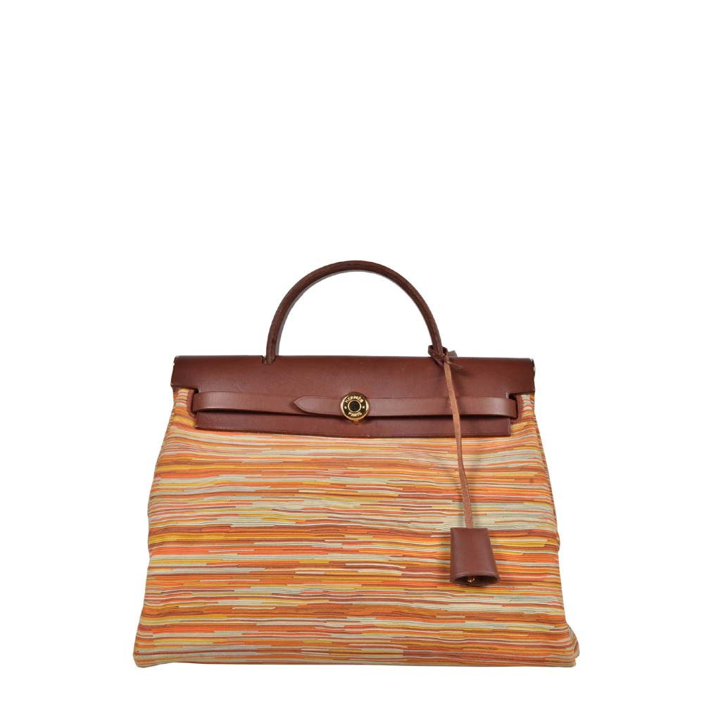 Hermes Herbag Vibrato orange braun gold Hardware