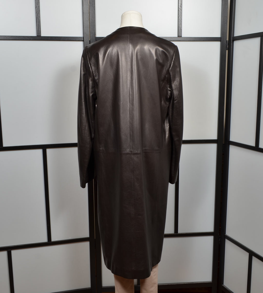 Hermes Magiela Mantel Nappa Leder Braun Gr. 38