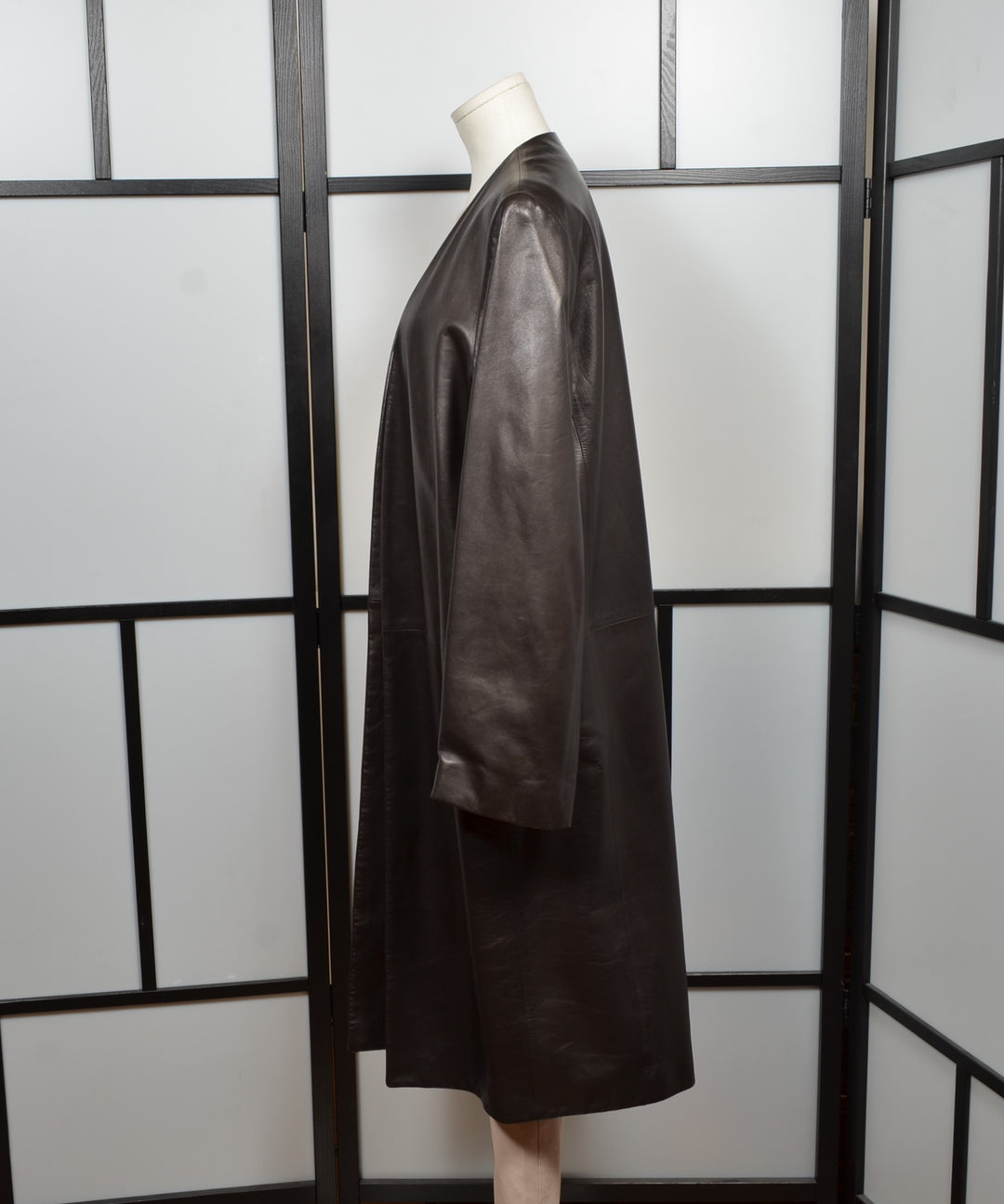 Hermes Magiela Mantel Nappa Leder Braun Gr. 38