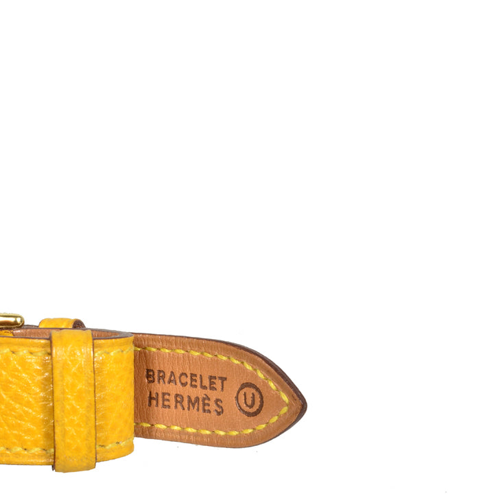 Hermes Meteore Watch Uhr Epsom Leather Yellow  Steel