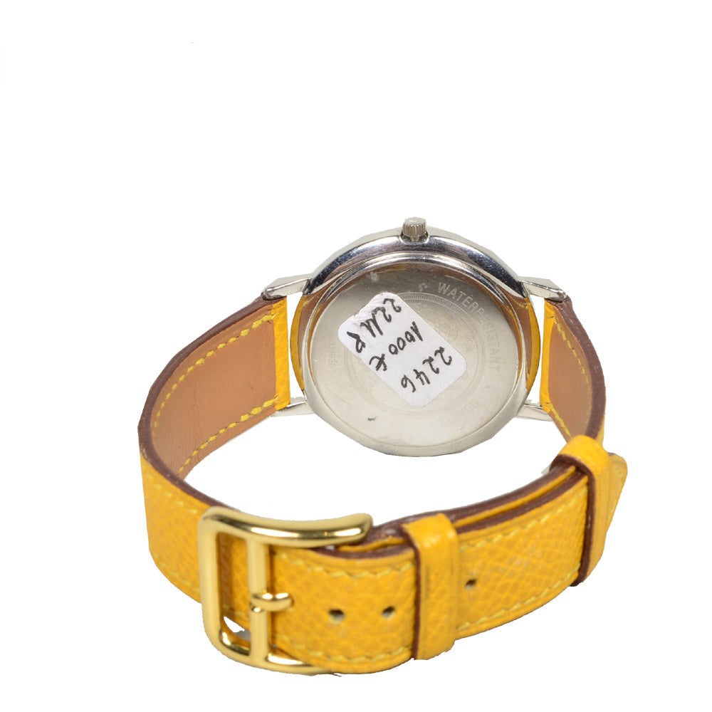 Hermes Meteore Watch Uhr Epsom Leather Yellow  Steel