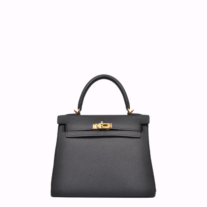 Hermes kelly 25 retourne Schwarz Gold Ewa Lagan Secondhand Frankfurt