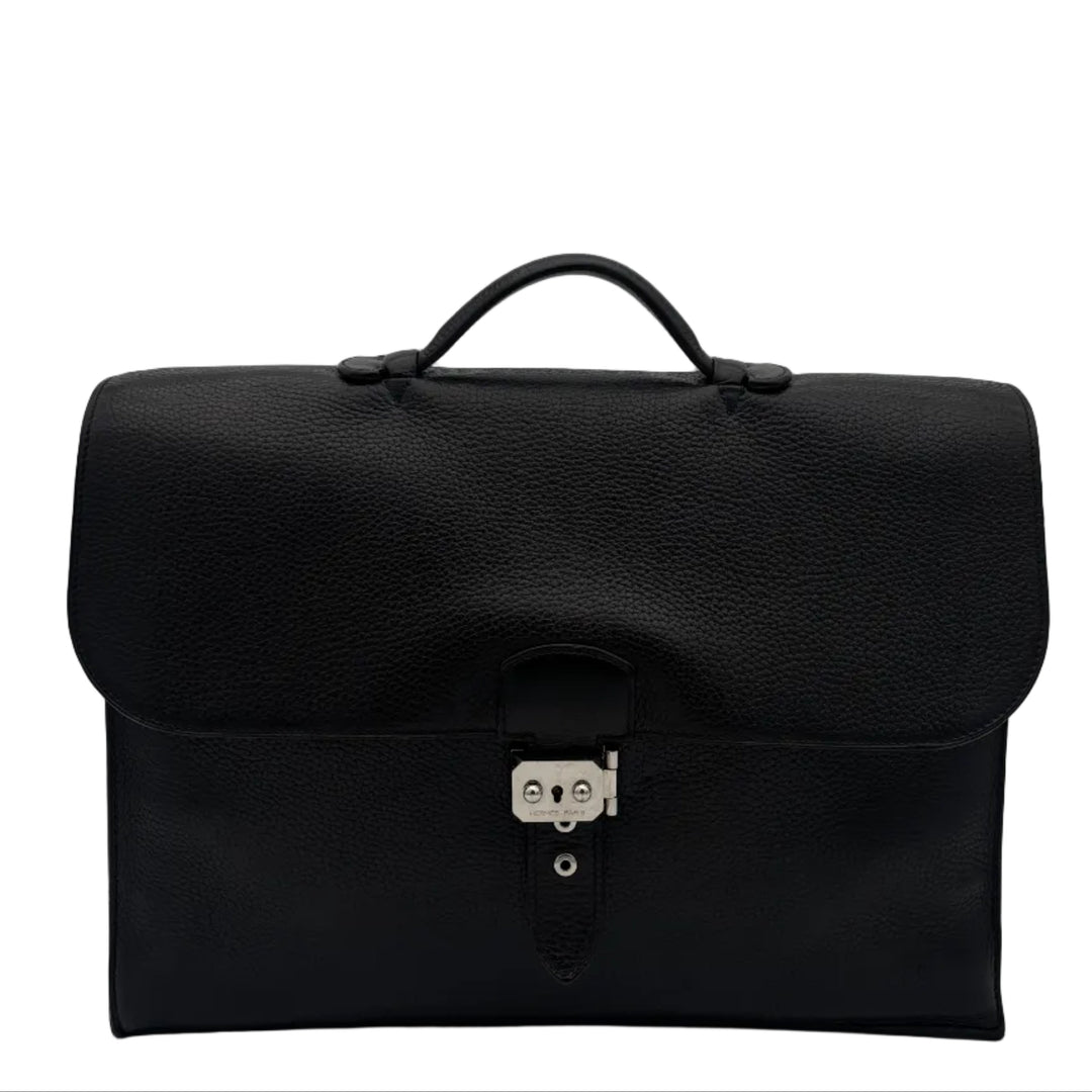 Hermes Aktentasche Sac A Depeche Leder Togo Hardware Palladium ewa lagan secondhand frankfurt 