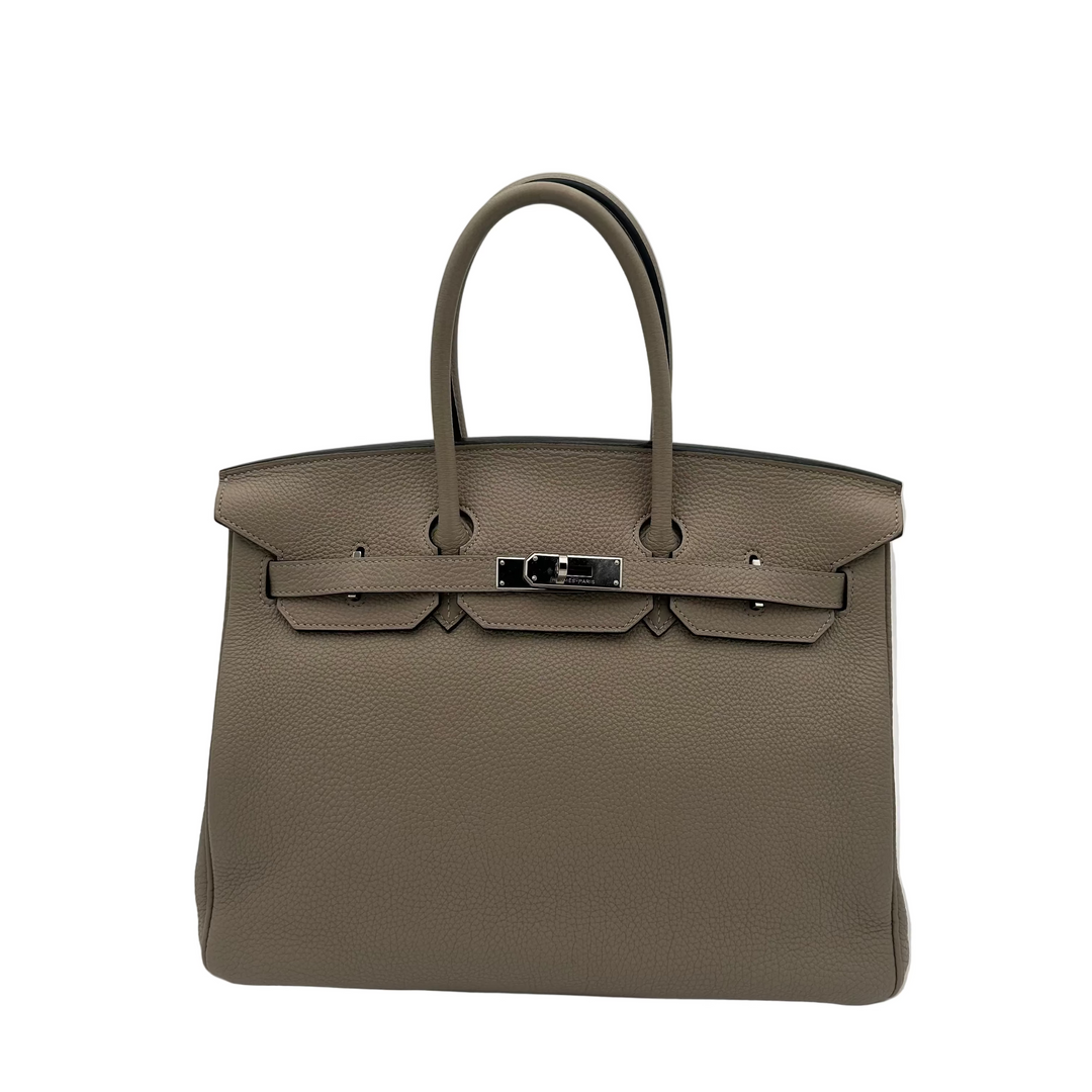 Hermes Birkin 35 Retourne Togo Leder Gris Touturelle Hardware Palladium ewa lagan secondhand Frankfurt 