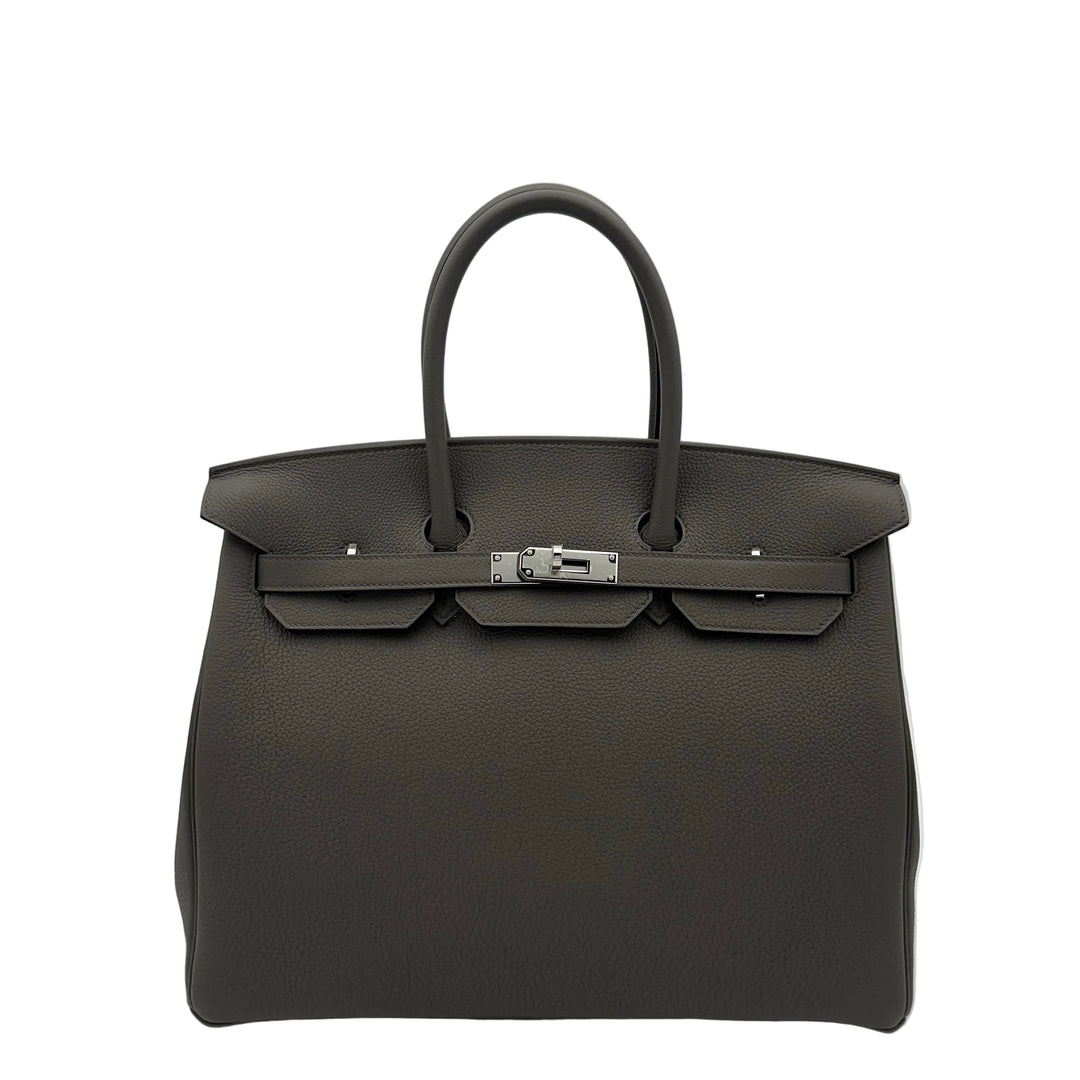Hermes Birkin 35 Togo Leder Gris Etain Hardware Palladium ewa Lagan secondhand Frankfurt 