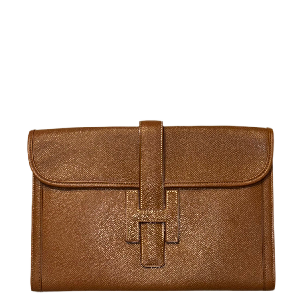 Hermes Clutch Jige Leder Epsom Gold