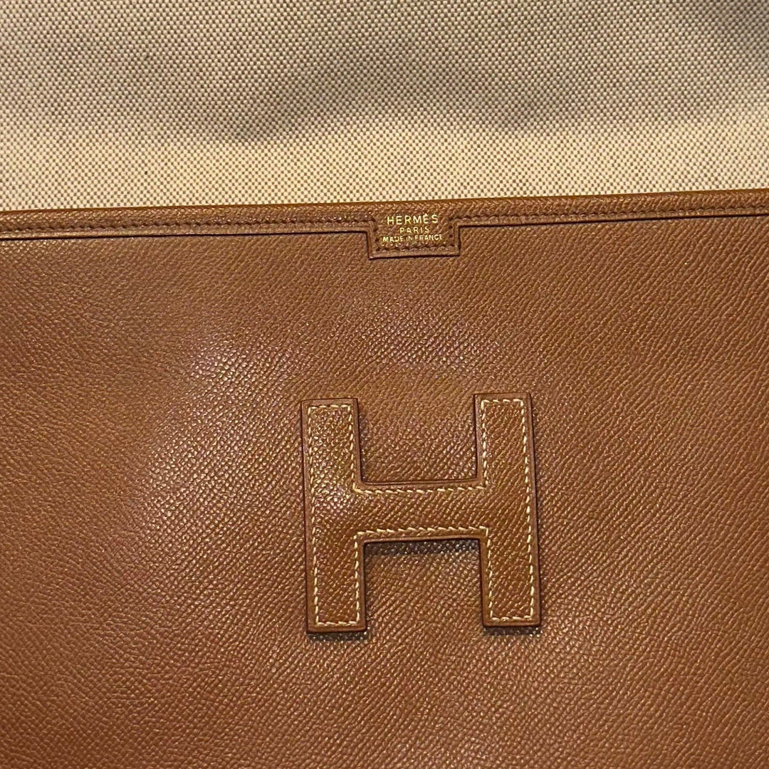Hermes Clutch Jige Leder Epsom Gold ewa lagan secondhand frankfurt