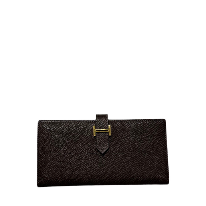 Hermes Geldbörse Bearn Epsom Braun Hardware Gold
