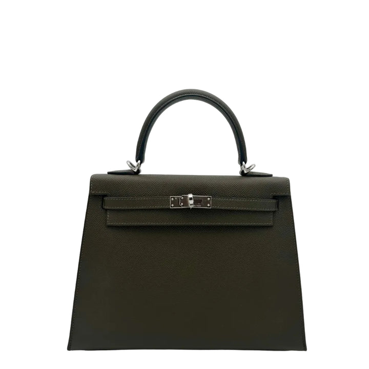 Hermes Kelly Sellier 25 Epsom V8 Vert Loden Palladium G = 2026