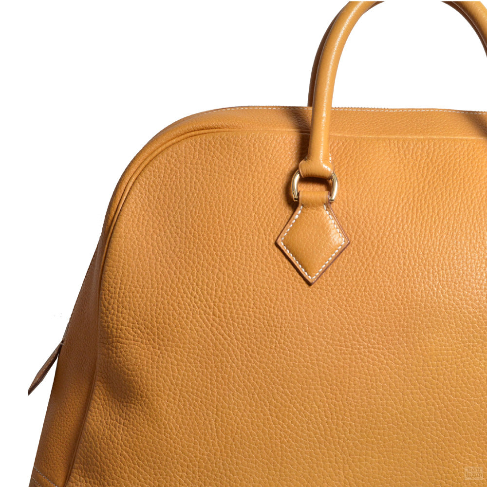 Hermes Bolide Travel Leder Naturell Fjord Hardware Gold