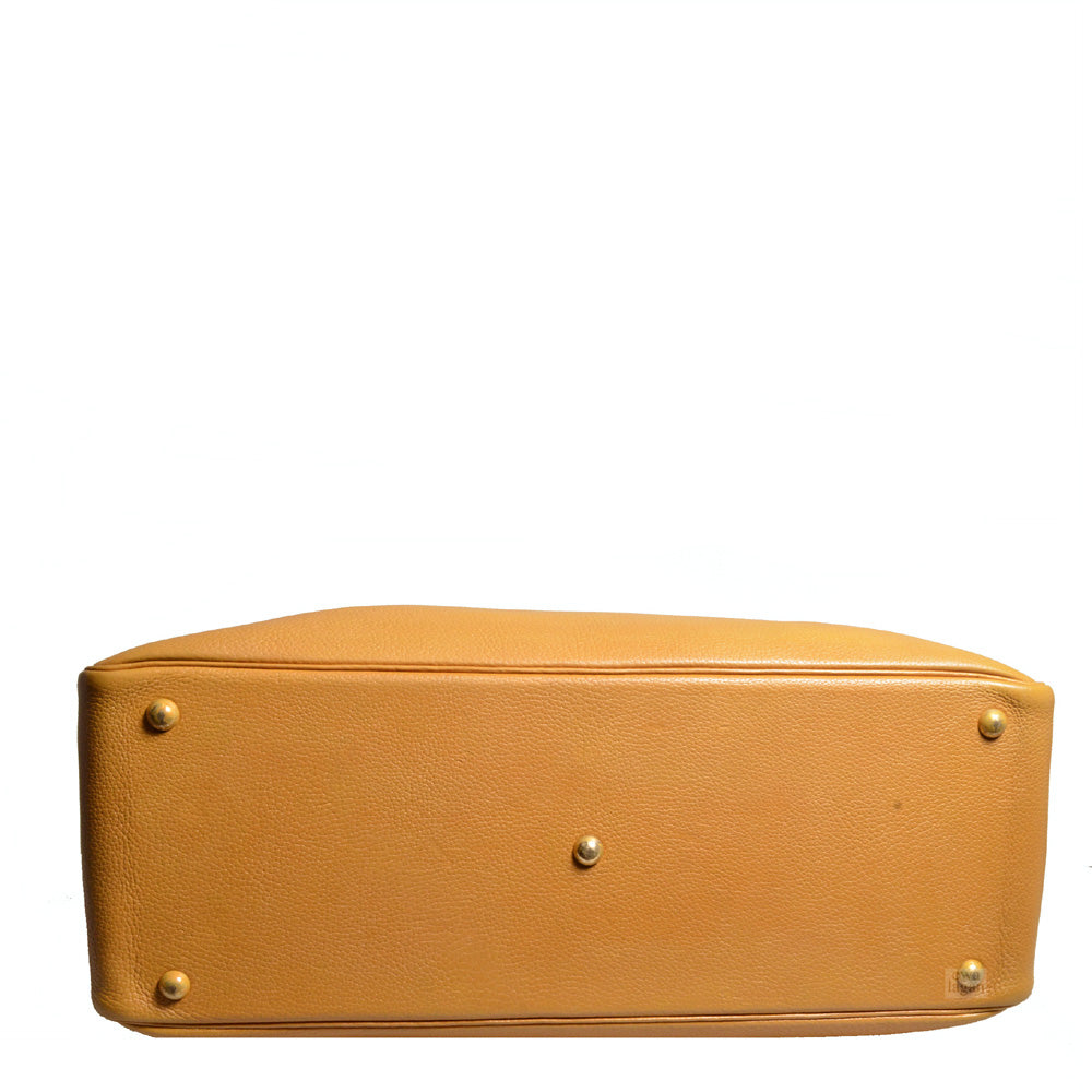 Hermes Bolide Travel Leder Naturell Fjord Hardware Gold