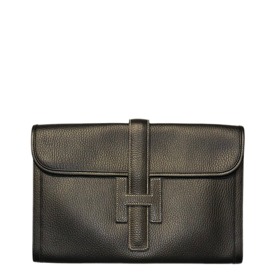Hermes Pochette Jige PM Leder Ardennes Schwarz ewa lagan secondhand frankfurt