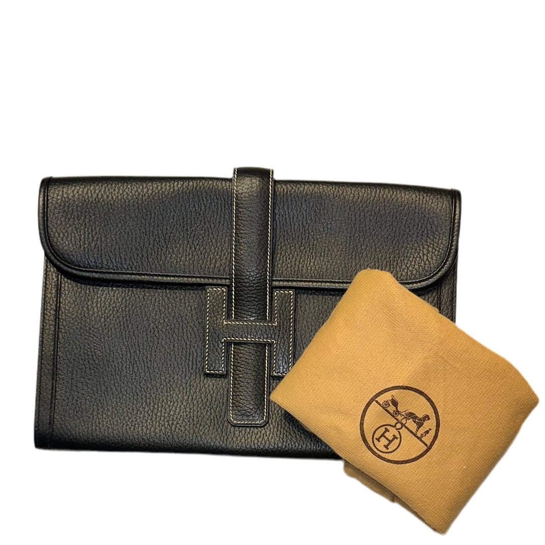 Hermes Pochette Jige PM Leder Ardennes Schwarz ewa lagan secondhadn frankfurt