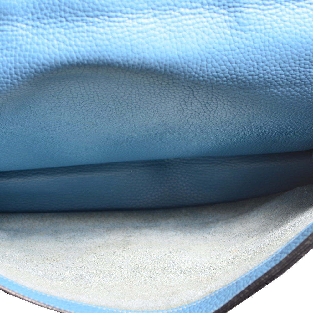 Hermes Sac A Depeche Blue Jeans Togo Leather Palladium