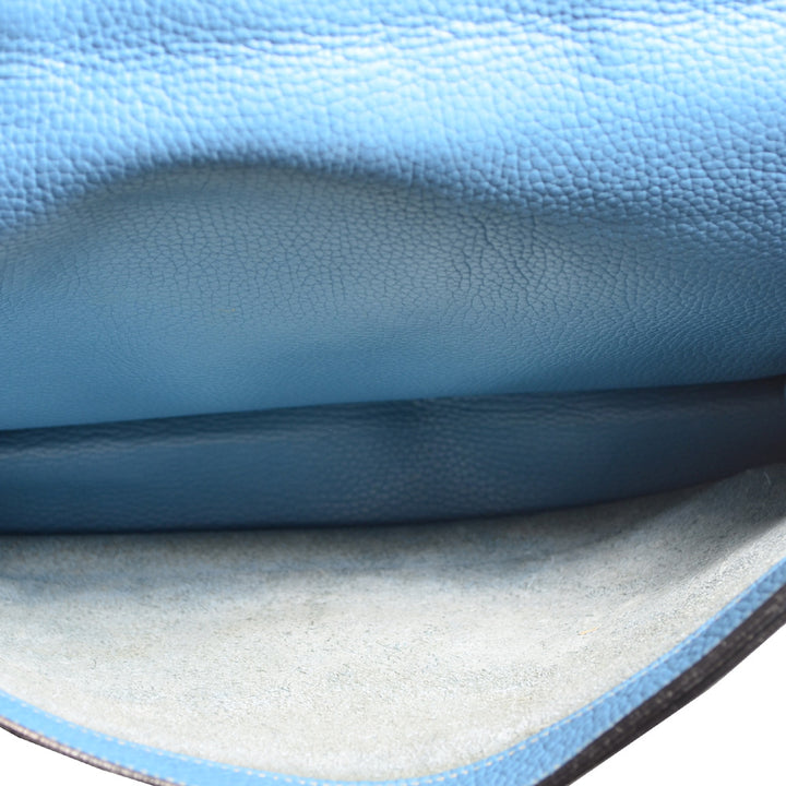 Hermes Sac A Depeche Blue Jeans Togo Leather Palladium