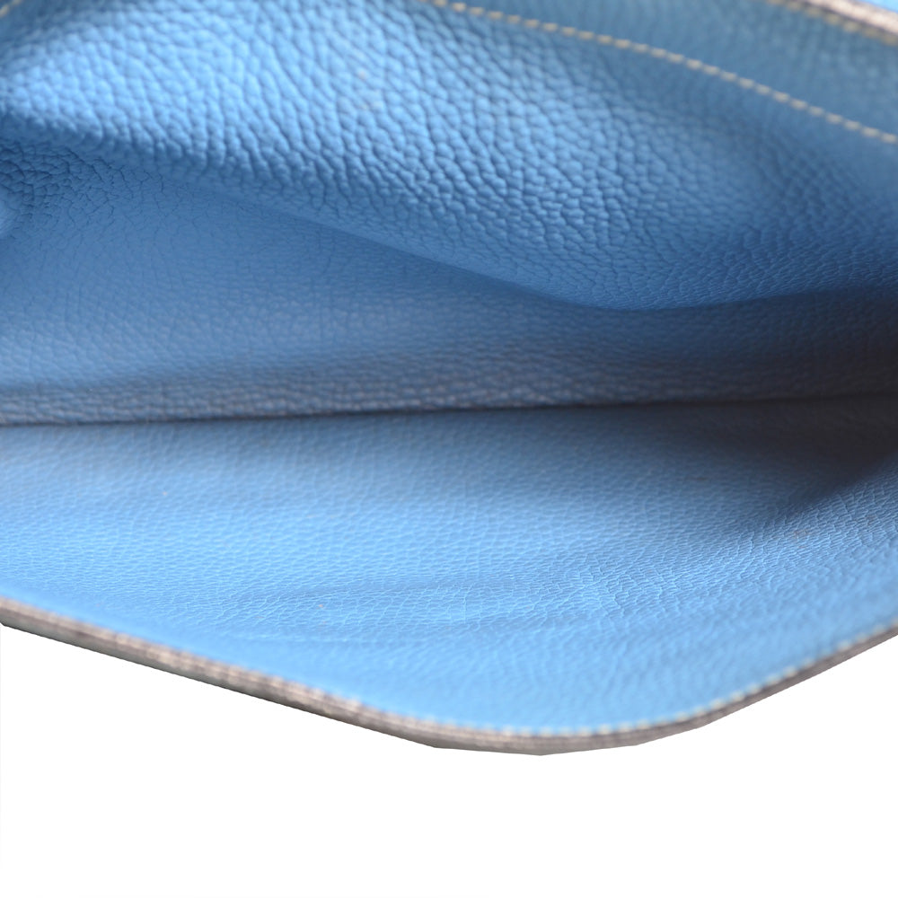 Hermes Sac A Depeche Blue Jeans Togo Leather Palladium