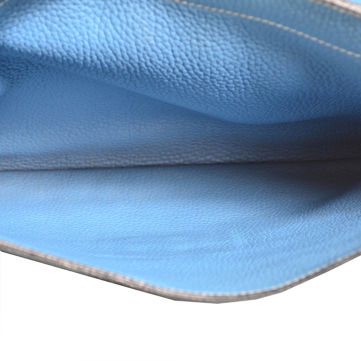 Hermes Sac A Depeche Blue Jeans Togo Leather Palladium