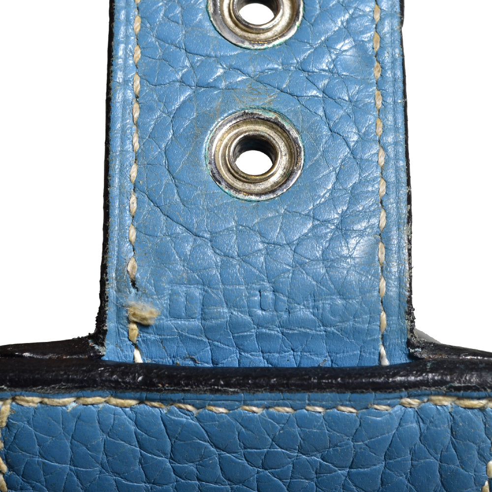 Hermes Sac A Depeche Blue Jeans Togo Leather Palladium