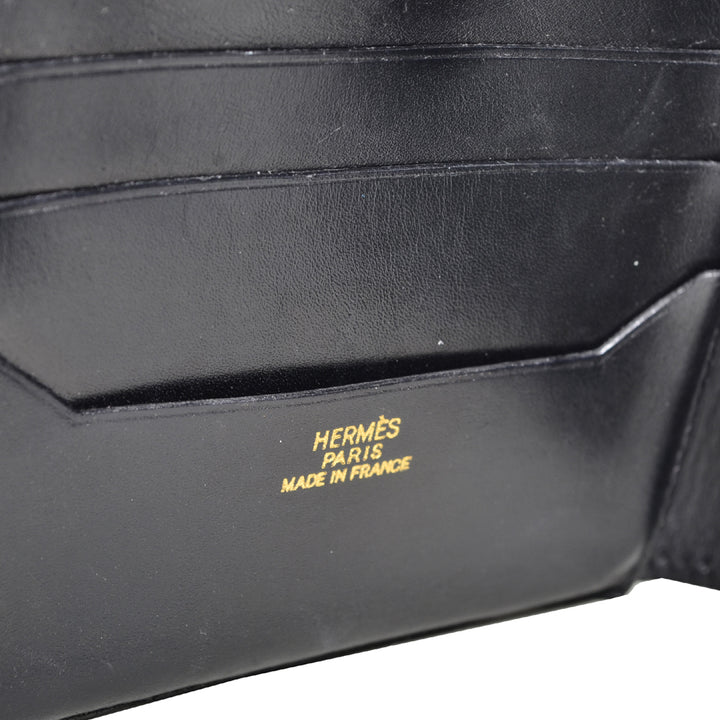 Hermes Unisex Geldbörse Box Leder Black Schwarz