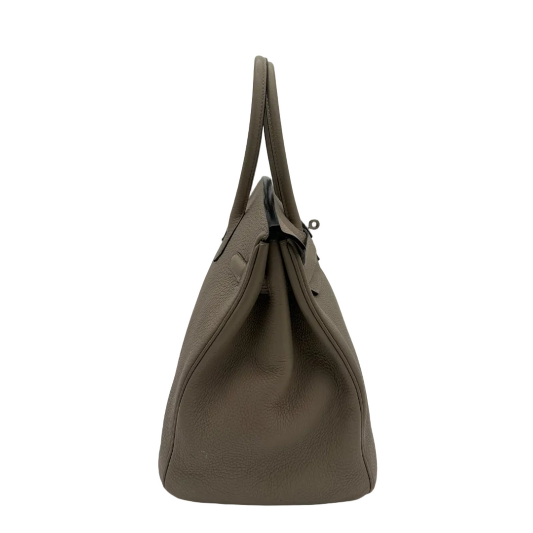 Hermes Birkin 35 Retourne Togo Leder Gris Touturelle Hardware Palladium