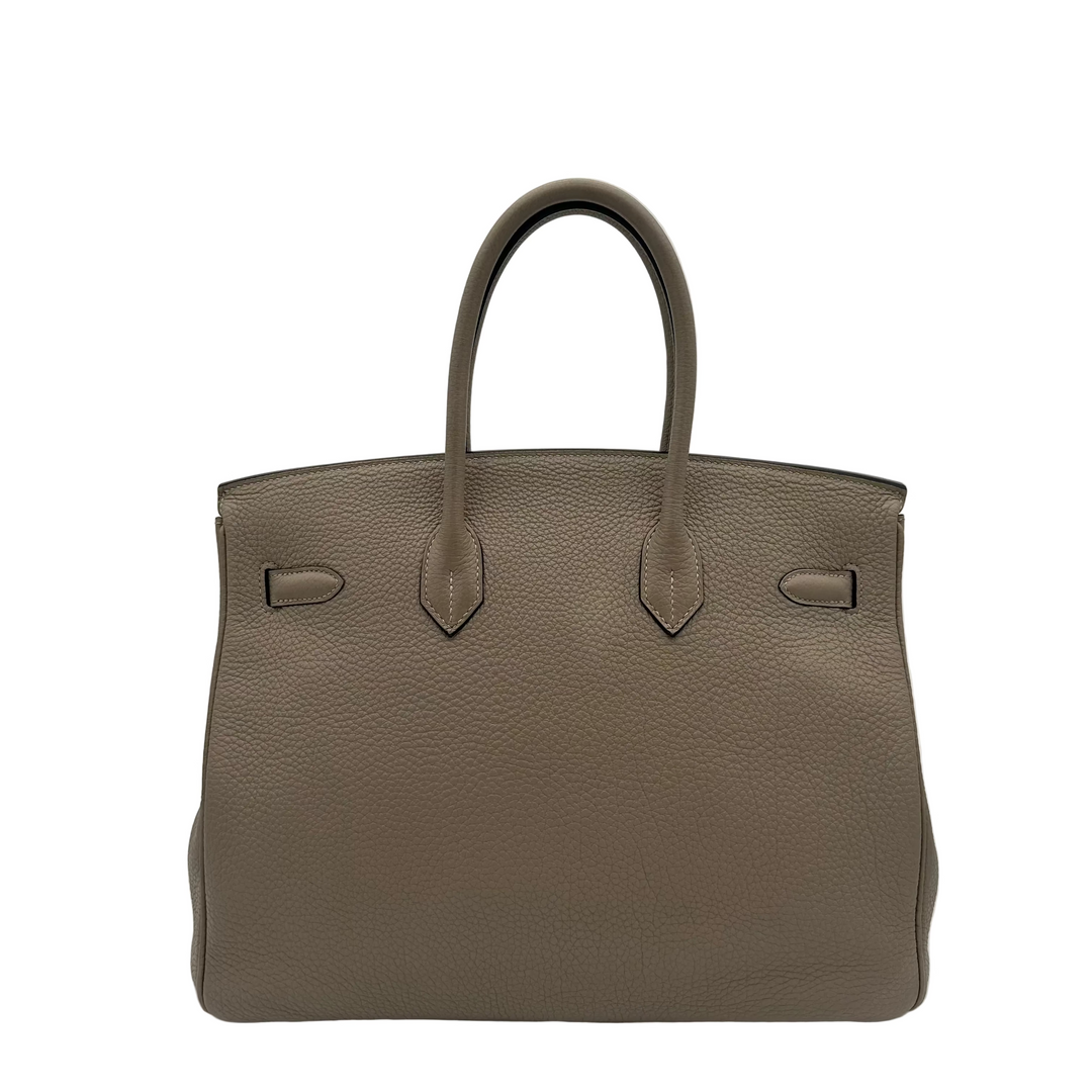 Hermes Birkin 35 Retourne Togo Leder Gris Touturelle Hardware Palladium
