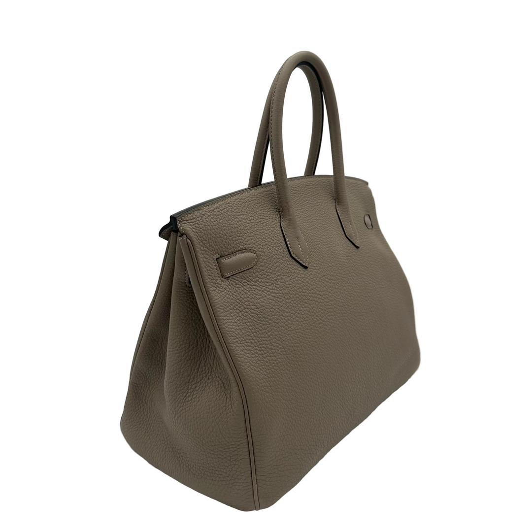 Hermes Birkin 35 Retourne Togo Leder Gris Touturelle Hardware Palladium