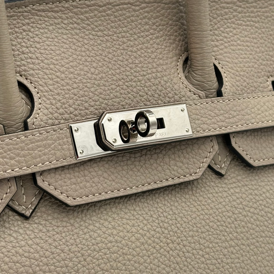 Hermes Birkin 35 Retourne Togo Leder Gris Touturelle Hardware Palladium