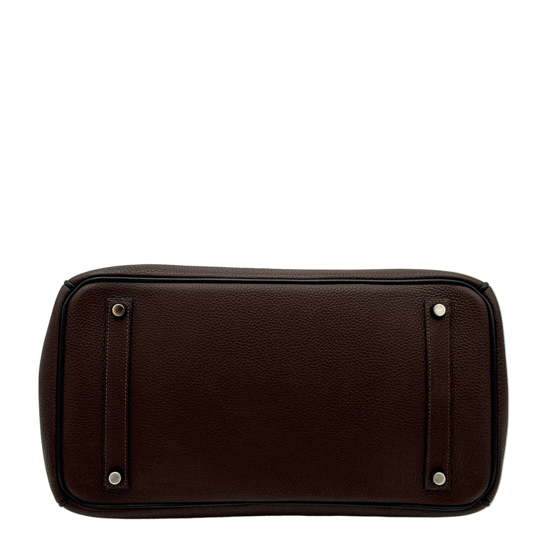 Hermes Birkin 35 Limited Edition Verso Togo Leder Braun mit Paspel Schwarz Innen Schwarz