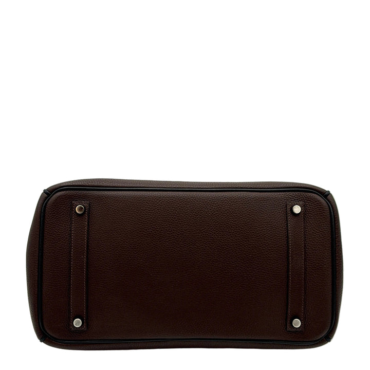 Hermes Birkin 35 Limited Edition Verso Togo Leder Braun mit Paspel Schwarz Innen Schwarz