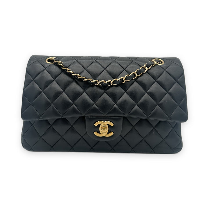 Chanel Timeless 11.12 Nappa Leder Schwarz Hardware Gold, Vorderseite von oben