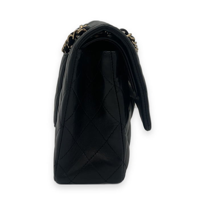 Chanel Timeless 11.12 Nappa Leder Schwarz Hardware Gold, Seitenprofil
