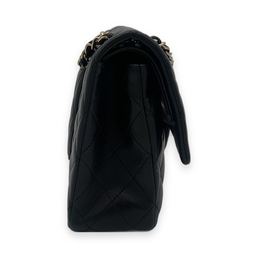 Chanel Timeless 11.12 Nappa Leder Schwarz Hardware Gold, Seitenprofil