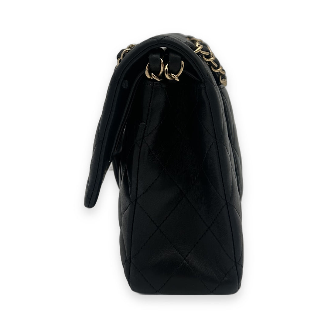 Chanel Timeless 11.12 Nappa Leder Schwarz Hardware Gold, Seitenansicht