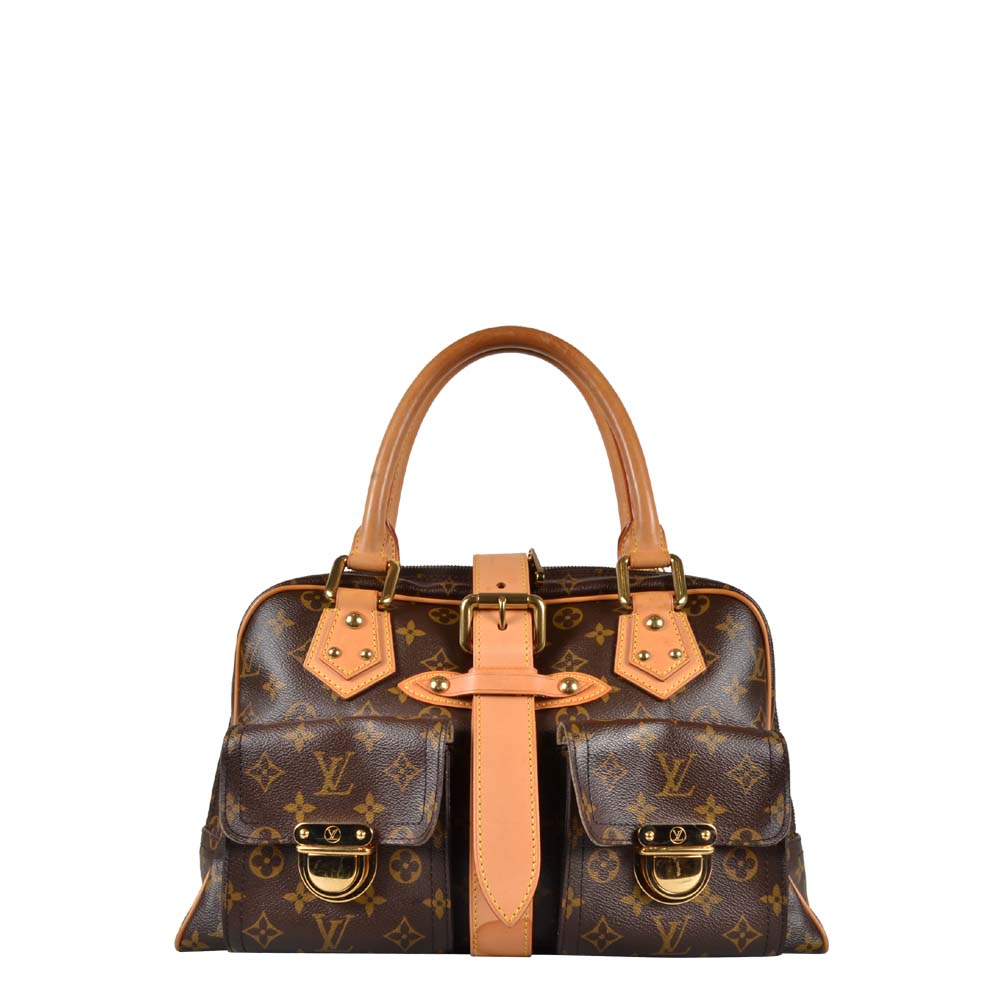 Louis Vuitton Manhattan PM Leder Canvas Monogram Hardware Gold