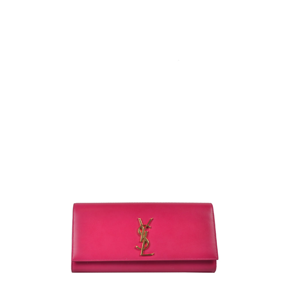 YSL Yves Saint Laurent Cassandre Clutch Leder Fuchsia Hardware Gold ...