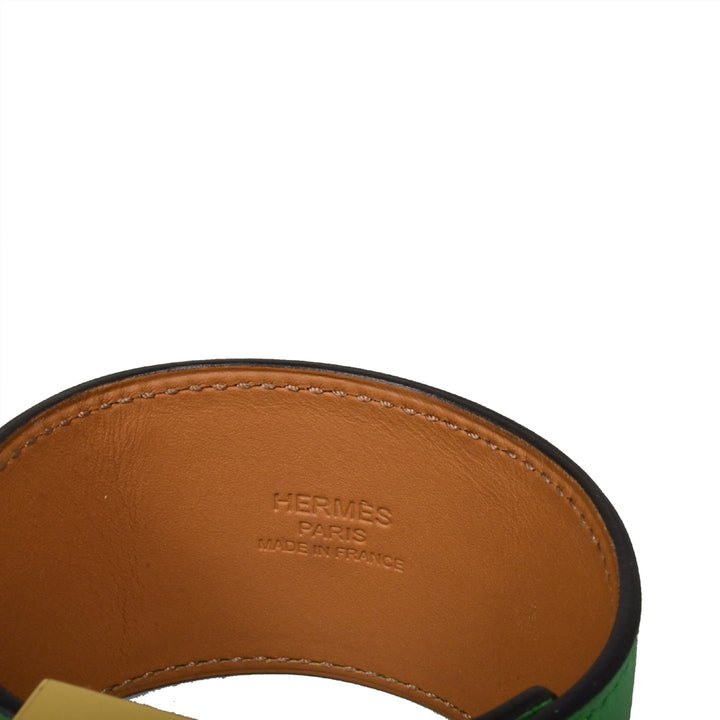 Hermes Collier De Chien Bracelet Swift Leather Apple Green Size L